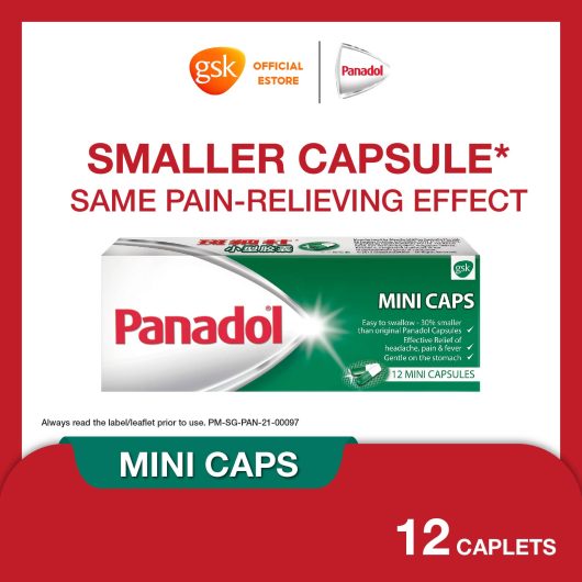 Panadol Mini Caps for Headache and Body Pain, 500mg, 12 mini caplets