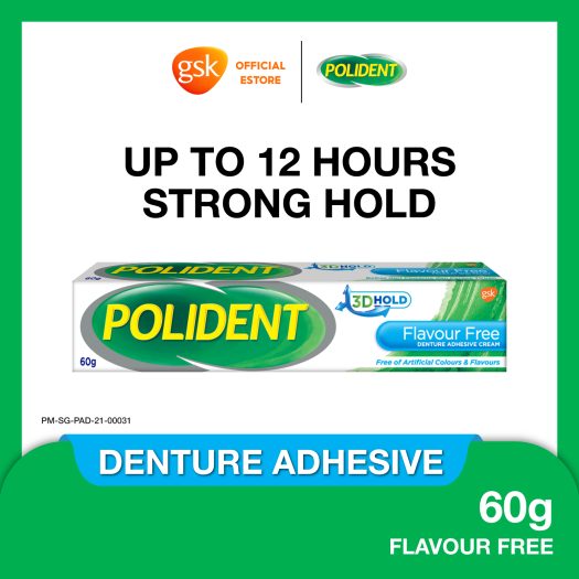 Polident Flavour Free Denture Adhesive Cream 20g