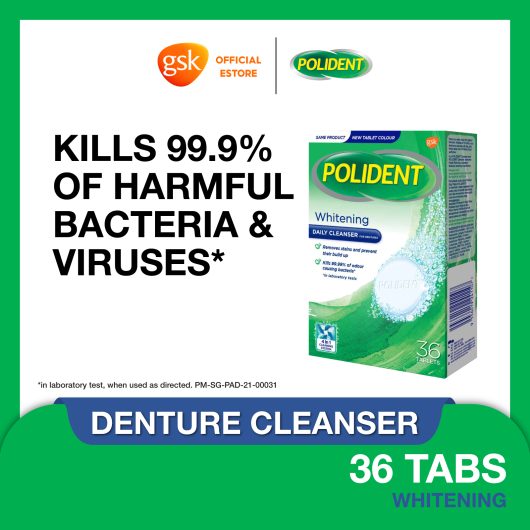 Polident Denture and Retainer Cleaning Tablets, Whitening Cleanser, 36 Tablets