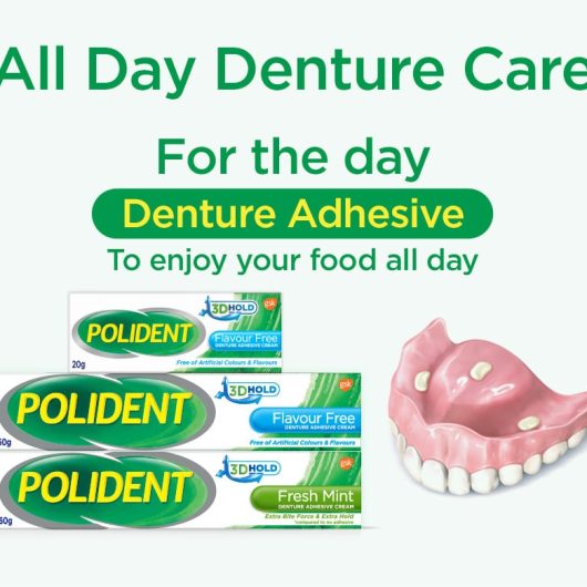 Polident Denture Adhesive Full & Partial False Teeth Fixative, Mint, 60g